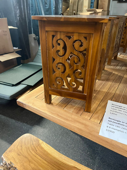 Handcrafted Wooden Carved Side Table - Factory Seconds - Clearance Price
