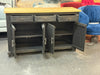 Buffet/Side Table - Rustic Black Sideboard with Natural Finish Top