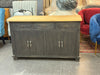 Buffet/Side Table - Rustic Black Sideboard with Natural Finish Top