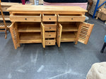 Louver Buffet Cabinet – Natural Finish - Mindi Wood