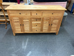 Louver Buffet Cabinet – Natural Finish - Mindi Wood