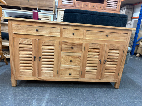 Louver Buffet Cabinet – Natural Finish - Mindi Wood