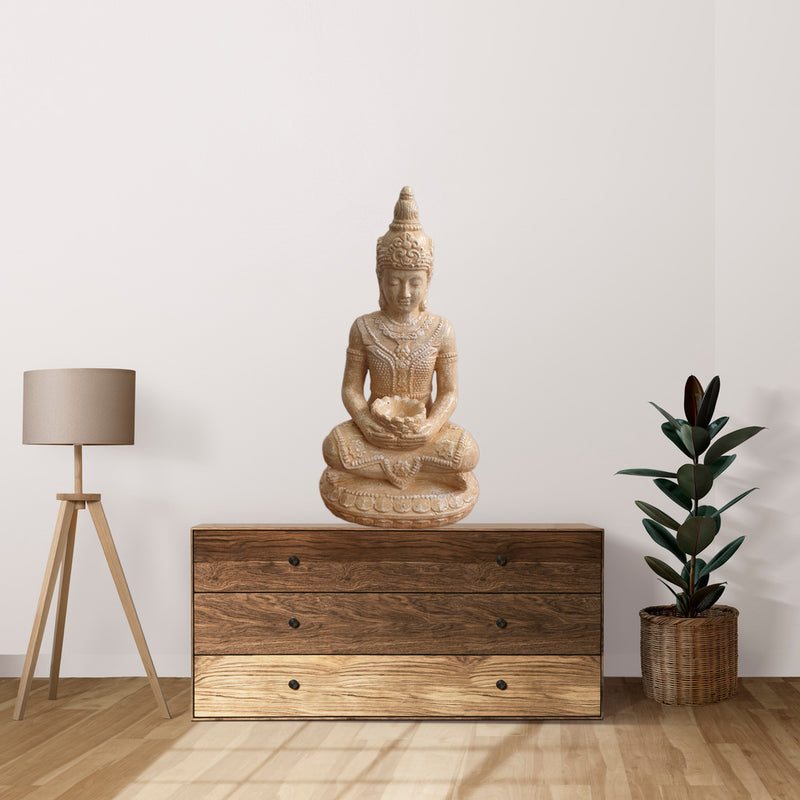 Meditating Buddha Statue - Ceramic Marble Colour