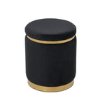 OTTOMAN WITH GOLD BASE (Black)