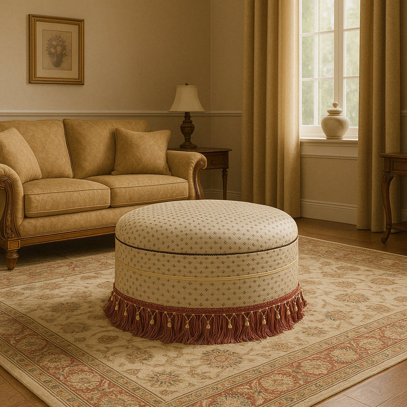 ROUND OTTOMAN - Teak Wood