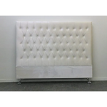 Dahlia Buttoned Super King Headboard - White Velvet