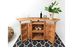 TEAK WOOD - BAR CABINET EXTENSION TABLE (Chairs not included)