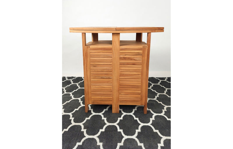 TEAK WOOD - BAR CABINET EXTENSION TABLE (Chairs not included)