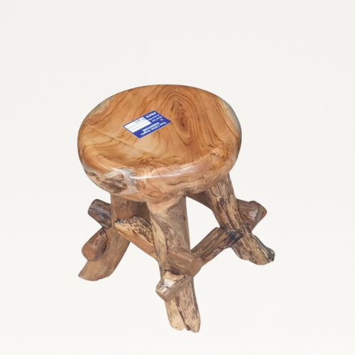 Circular Stool - Solid Teak Root