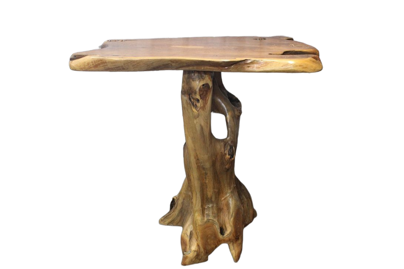 Teak Root Bar Leaner & 4 Stools - All from Teak Root
