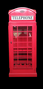 TELEPHONE BOOTH DISPLAY / DRINKS CABINET  (Vintage - RED)