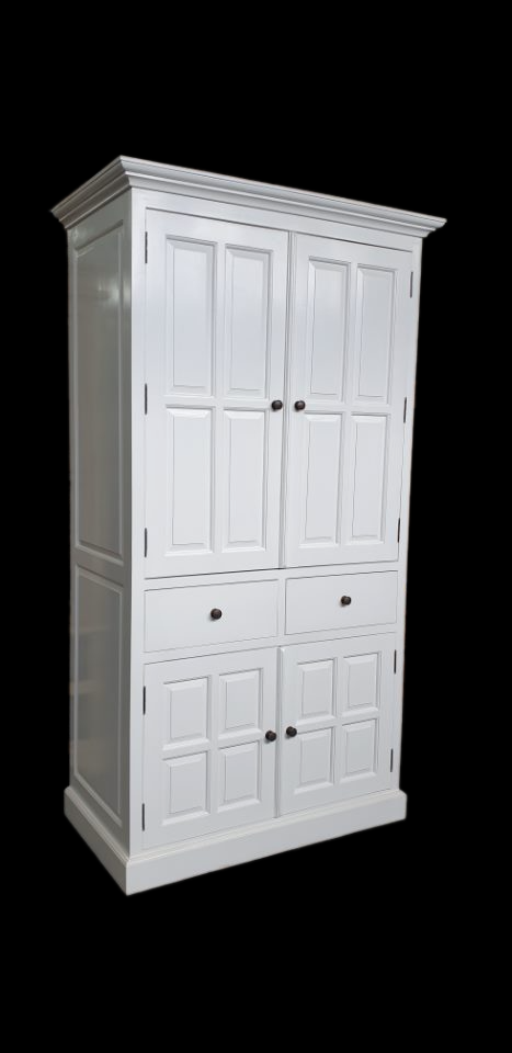 Solid Mahogany Wardrobe - Free Standing - White