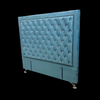 Ancona Buttoned Queen Headboard - Tiffany Blue Velvet
