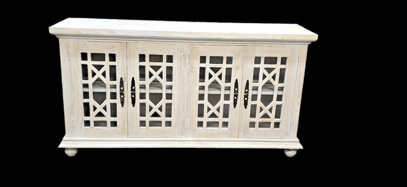 Buffet Cabinet - Mindi Wood - White Wash Finish - 160cms
