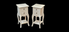 Square Bedside Cabinet Pair - Mindi Wood - White Wash Finish
