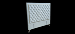 Ancona Buttoned King Headboard - Sky Blue Velvet