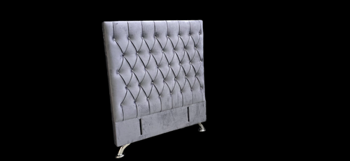 Dahlia Buttoned King Single Headboard - Dark Grey Velvet