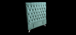 Dahlia Buttoned King Single Headboard - Forest Green Velvet