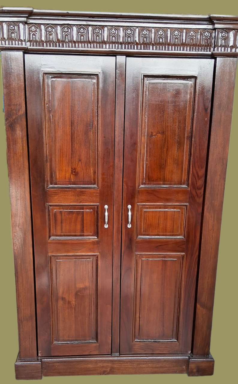 Solid Teak Wardrobe - Free Standing - Waxed