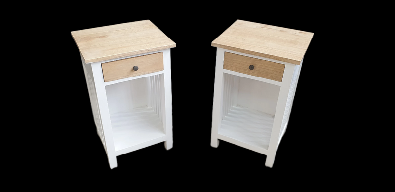 Bedside Cabinet Pair - Mindi Wood - Carolina