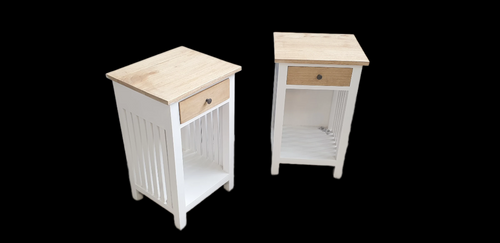 Bedside Cabinet Pair - Mindi Wood - Carolina