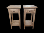 Bedside Cabinet Pair (65cms) - Mindi Wood - Natural Finish
