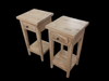 Bedside Cabinet Pair (65cms) - Mindi Wood - Natural Finish