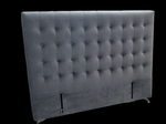 Maison Buttoned Queen Headboard - Dark Grey Velvet