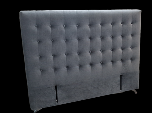 Maison Buttoned Queen Headboard - Dark Grey Velvet