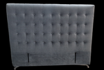 Maison Buttoned Queen Headboard - Dark Grey Velvet