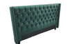 Winston Buttoned Super King Headboard - Forest Green Velvet with Crystals