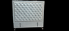 Ancona Buttoned Queen Headboard - Ash White Velvet (Sky Blue Shade)