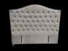 Nero Buttoned Headboard - Super King Size - Beige Velvet - NEW ARRIVAL