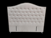 Nero Buttoned Headboard - Super King Size - Silver Warwick Fabric - NEW ARRIVAL