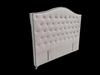 Nero Buttoned Headboard - Super King Size - Silver Warwick Fabric - NEW ARRIVAL