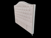 Nero Buttoned Headboard - Super King Size - Silver Warwick Fabric - NEW ARRIVAL