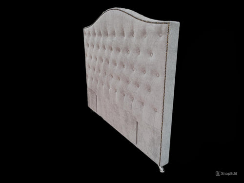 Nero Buttoned Headboard - Queen Size - Light Grey Warwick Fabric - NEW ARRIVAL