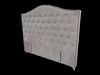 Nero Buttoned Headboard - Queen Size - Light Grey Warwick Fabric - NEW ARRIVAL