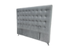 Maison Buttoned Headboard - Queen Size - Steel Velvet - NEW ARRIVAL