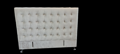 Maison Buttoned King Headboard - White Velvet