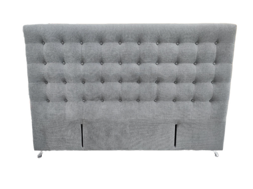 Maison Buttoned Headboard - King Size - Light Grey Warwick Fabric - NEW ARRIVAL