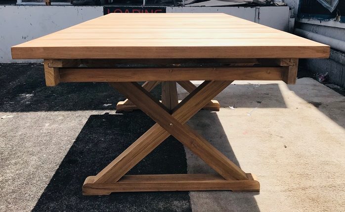 OUTDOOR FURNITURE-TEAK WOOD TABLE AND 8 CHAIRS