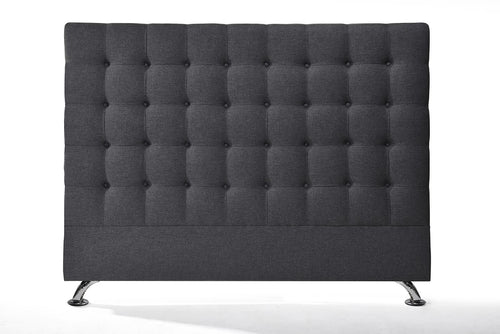 Maison Buttoned Super King Headboard - Dark Grey Fabric