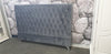Dahlia Buttoned California King Headboard - Dark Grey Velvet