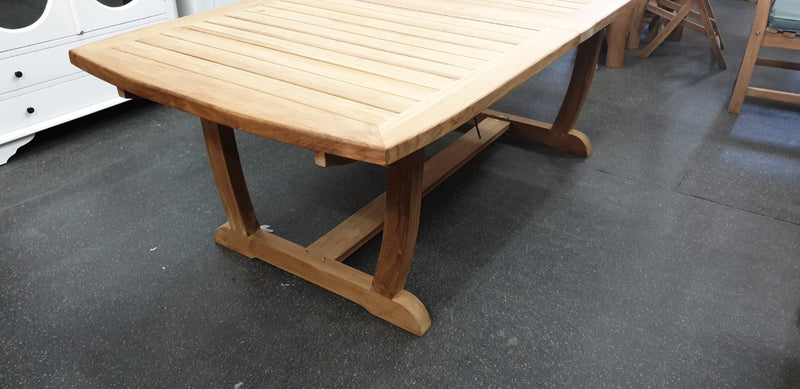 OUTDOOR FURNITURE - TEAK WOOD TABLE AND 8 CHAIRS- WINDSOR SET