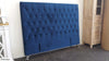 Dahlia Buttoned Queen Headboard - Navy Blue Velvet