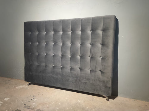 Maison Buttoned Super King Headboard - Dark Grey Velvet