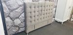Maison Buttoned King Headboard - Stone Grey Velvet