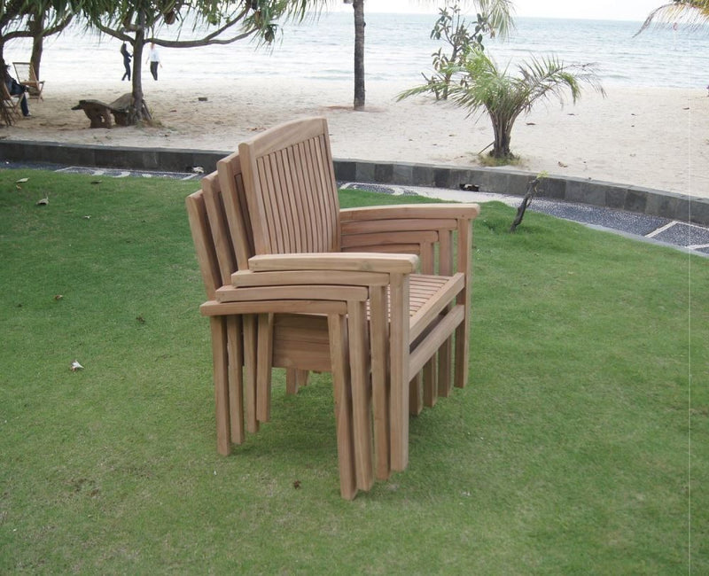 Outdoor rectangle teak table set (6 x  chairs)