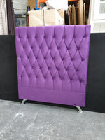 Dahlia Buttoned King Single Headboard - Purple Velvet